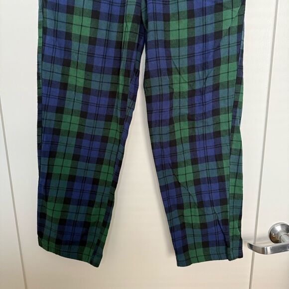 Eddie Bauer Pajama Lounge Pants Mens Size M Green Plaid Flannel Elastic Waist - Picture 3 of 12